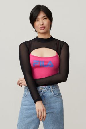 FILA Aerin 2 Layer Top Shirts Black,Womens Clothing | CA.USDXFN028